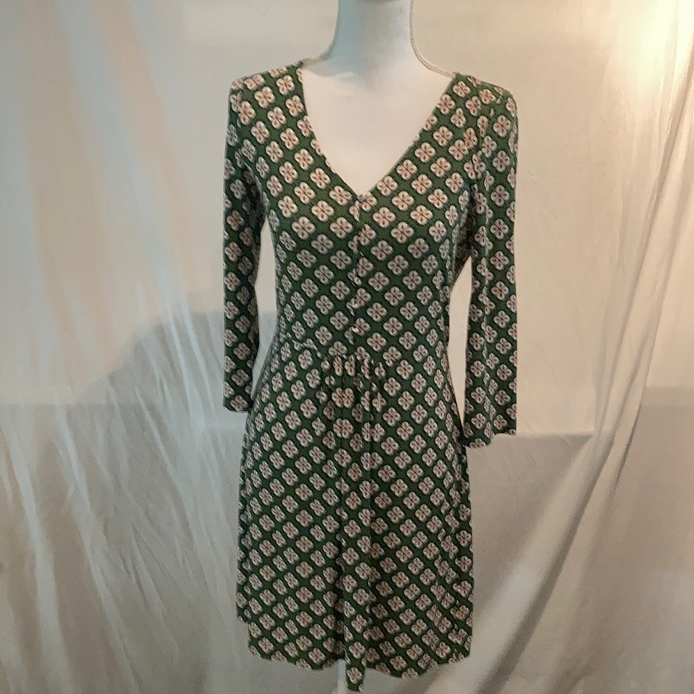 Boden Green Geometric Dress